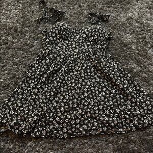 AUW Black and White Spaghetti Strap Sundress